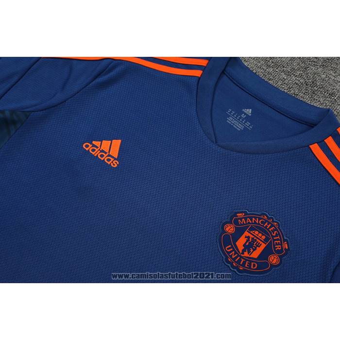 Fato de Treino Manchester United Manga Curta 2022-2023 Azul - Calcas Curta